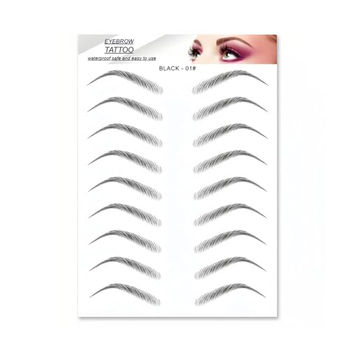 6 Sheets 3D Hair-like Black Eyebrow Sticker Tattoos...