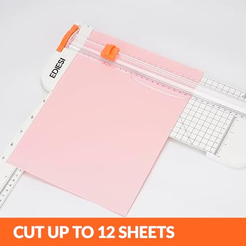 Ediesi, Massicot, A4, Coupe Papier, Guillotine, pour Home, Verrouillage automatique, avec règle d'extension, pour le papier, les photos, les coupons et les étiquettes (Blanc) – vue 6