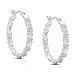 Produktbild Muzhili3 Damen-Ohrringe, Modeschmuck, für Damen, Party-Schmuck, Dekoration, runde Form, sexy Strass-Creolen  Silber
