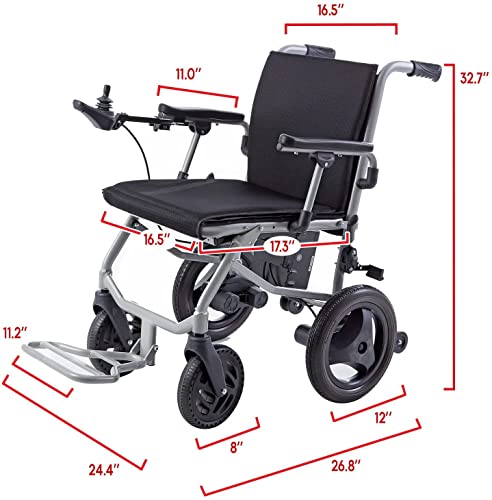 Culver Mobility Kano World's Lightest (Only 30Lbs) Foldable Electric Wheelchair, Travel Size, User-Friendly (Red) #TOP4