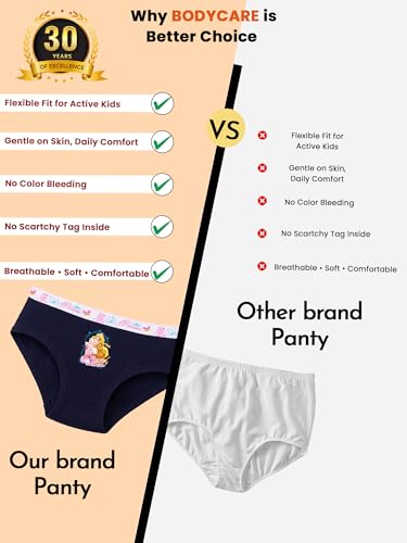 Image of Kids Girls Panty Ultrasoft Underwear 100% Cotton Soft Comfortable | Skin Friendly | Innerwear Pack of 3 Print (Color & Print May Vary)