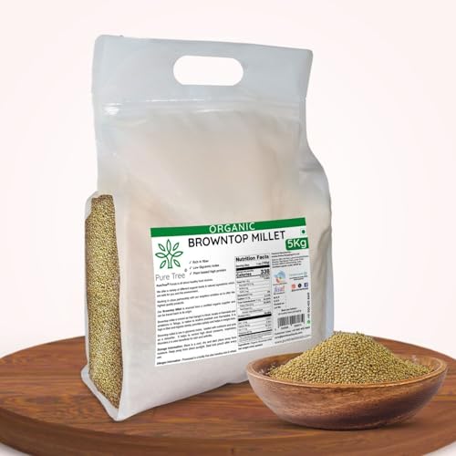 Pure Tree Certified Organic Browntop Millet | 5 Kg / 5000 g | Korale Whole Grain | Unpolished Millet | Rich in Protein