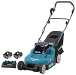 Makita DLM382PM2 Twin 18V (36V) Li-ion LXT 38cm Lawn Mower complete with 2 x 4.0 Ah Batteries and Twin Port Charger