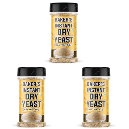 Image of BAKE KING Baker's Instant Yeast 80grm | Active Dry Yeast Powder for Baking Bread and Cake (Pack of 3)