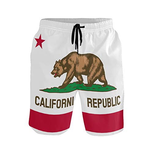 Men's Quick Dry Swim Trunks with Pockets Brazil Flag Beach Board Shorts Bathing Suits