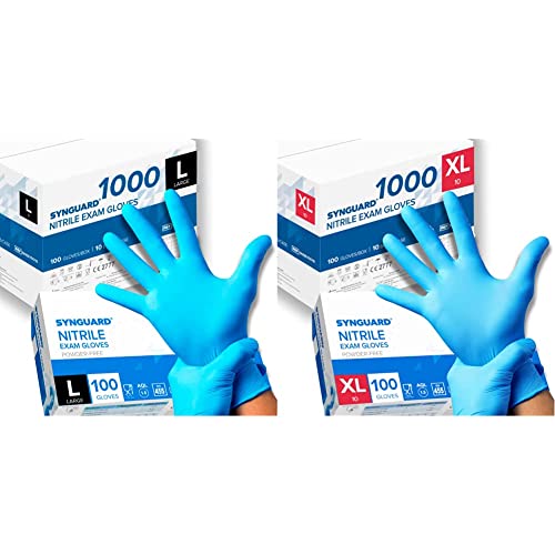 1000 Nitril-Handschuhe, puderfrei, latexfrei, hypoallergen & 1000 Nitril-Handschuhe, puderfrei, latexfrei, hypoallergen, Lebensmittelhandschuhe, medizinische Einweghandschuhe Cover