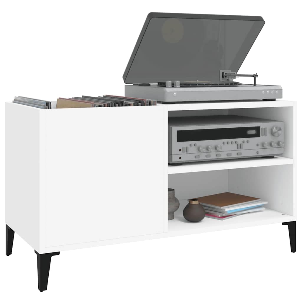 Armadio per dischi in vinile, 84,5 x 38 x 48 cm, in legno | Robusto supporto per giradischi con ampio spazio per CD, ideale come tavolino in soggiorno e ufficio.
