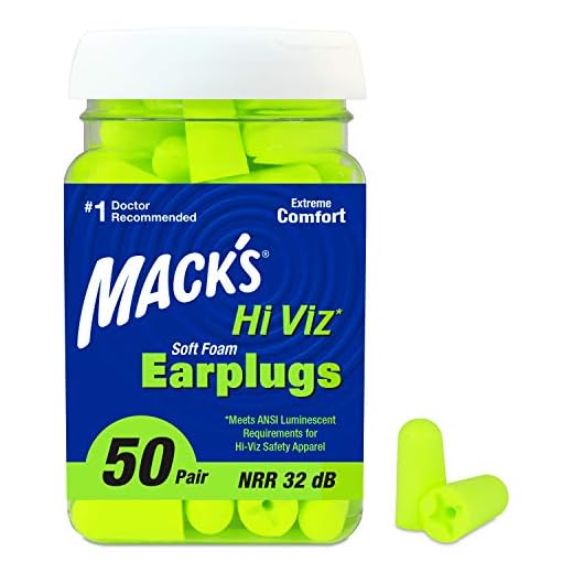 Mack’s Hi Viz Soft Foam Earplugs, 50 Pair – Most Visible Color, Easy Compliance Checks, 32dB High NRR – Comfortable, Safe Ear Plugs for Shop Work, Industrial Use, Motor Sports and Shooting