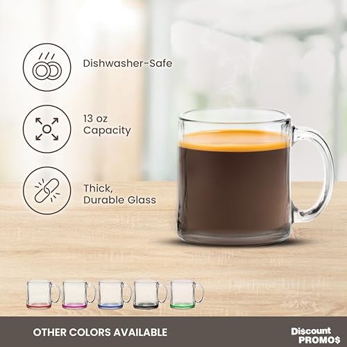 Set de 10 Mugs de Vidrio Transparente 13 oz miniatura 2