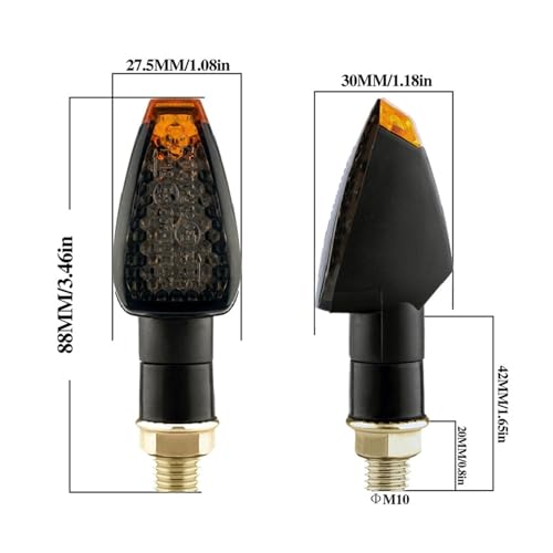 Clignotants pour moto 14led feux indicateurs de direction ambre 4 pcs - 2