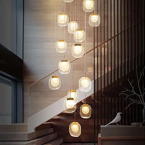 Modern Crystal for Staircase Lighting Long Luxury LED Cristal Lamp for Home Decor Light Fixtures (Emitting Colour: Cold White Size: Dia40xH200cm) (Warm White Dia40xH150cm) image 5