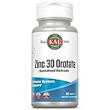 KAL Zinc Orotate 30mg, Sustained Release, Chelated Zinc Tablets, Immune Support Supplement, Protein Synthesis, Metabolism, Energy Support, Vegan, Gluten Free, 60-Day Guarantee, 90 Servings, 90 Tablets