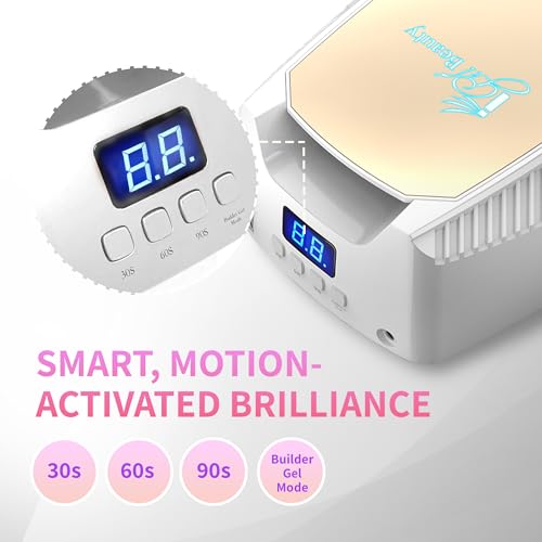 Image of iGel Beauty Hybrid PRO 2.0 UV /LED Nail Lamp - 48W Wireless Rechargeable Nail Dryer, Full Hand Curing, Smart Motion Sensor, Removable Tray, Cordless Gel Lamp for Manicure & Pedicure