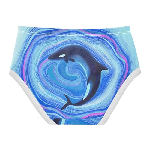 Cute Whale Blue Swirl Toddler Girls Underwear 2t Cotton Panties for Girl Bright Briefs Kids Undies2