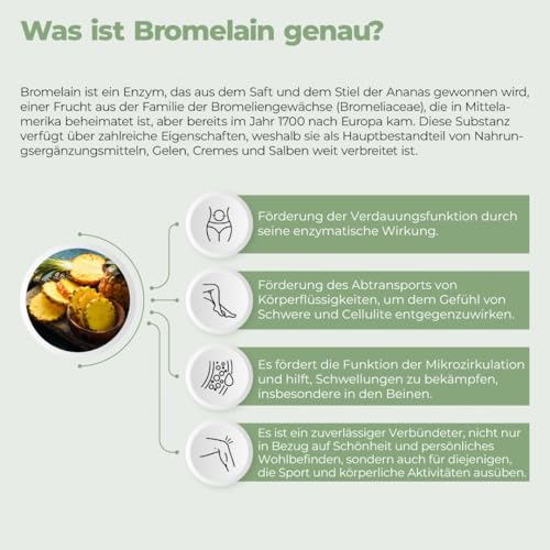 Bandini® Bromelain 10000 F.I.P/g | 5000 GDU/g | Starke Detox Entwässerung | 200 magensaftresistente hochdosierte Tabletten | Reines Natürliches Enzym Ananas Extrakt | 1 Tablette/Tag für 200 Tage – Bild 5