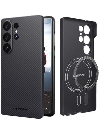 Image of Compatible with Samsung Galaxy S25 Ultra Case - [600D Aramid Fiber] [Extremley Thin] [Qi2 Magnetic Cover] [Feel Like No Case] - Black