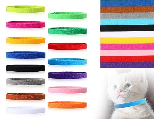 KAPSING 15 Collares Ajustables para Cachorros y Gatitos, para Mascotas recién Nacidas (15 Colores)