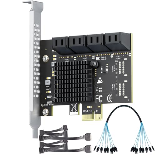Image of 8-Port SATA Expansion Card (PCIe 3.0 x1 to 6Gbps SATA Card), Compatible with Windows /Mac /Linux /NAS