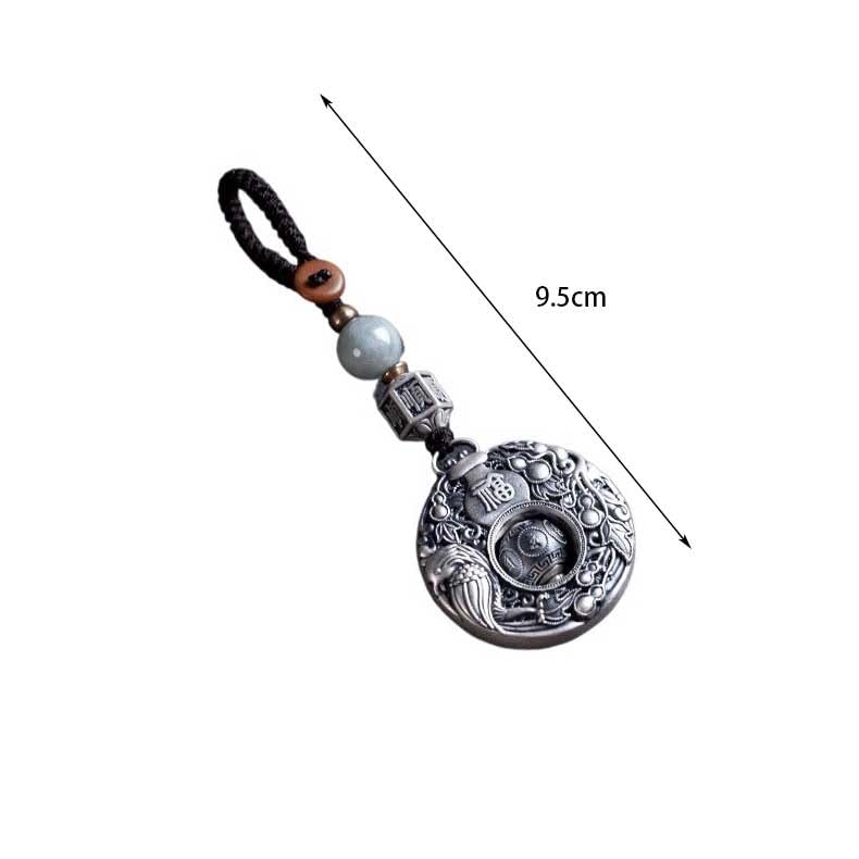 Portachiavi per Auto Portachiavi for auto con zucca Fu Lu Shuang Xi in argento, ciondolo for uomini e donne, regalo for retrò pace