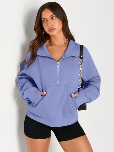 Image of AUTOMET Womens Sweatshirts Half Zip Cropped Pullover Fleece Quarter Zipper Hoodies 2026 Fall Fashion Outfits Clothes