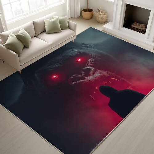 Générique Antypoślizgowy surrealistyczny fantazyjny zmywalny dywan zwierzęcy fantasy epicki stojak TPR dywan małpa potwora mgła ludzka sylwetka dywan 50 x 80 cm do przedpokoju