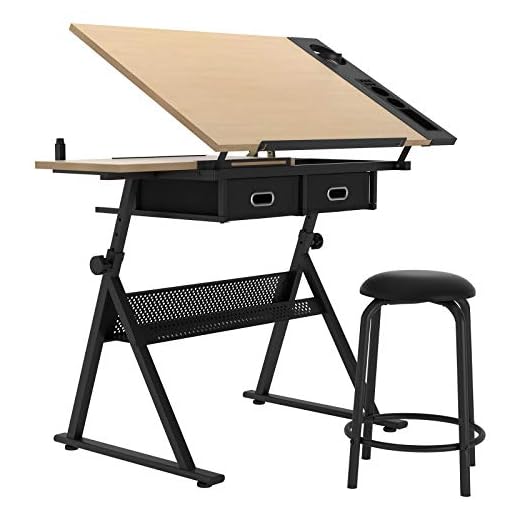 soges Escritorio de dibujo, escritorio de manualidades, mesa de dibujo, escritorio de cristal ajustable para dibujar, pintar, escribir y estudiar