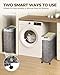 Greenstell Laundry Hamper with Wheels, 11.9 Gallon (45L) Small Clothes Hamper with 2 Removable Liner Bags & 2 Mesh Bags, Slim Rattan Laundry Basket for Bathroom, Bedroom, Grey