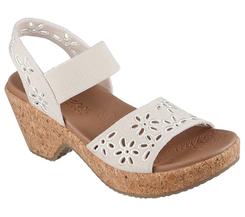 Skechers Skechers Women's BRYSTOL - BEACH BLISS, Canvas Floral Band Stretch Slingback, Natural, 5M