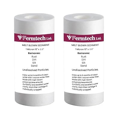 1 micron 10" x 2.5" Whole House Water Filter Cartridge | Sediment Water Filter Replacement for 10 Inches Reverse Osmosis System Compatible with Culligan, Pentek, and Other Brands | Pack of 2