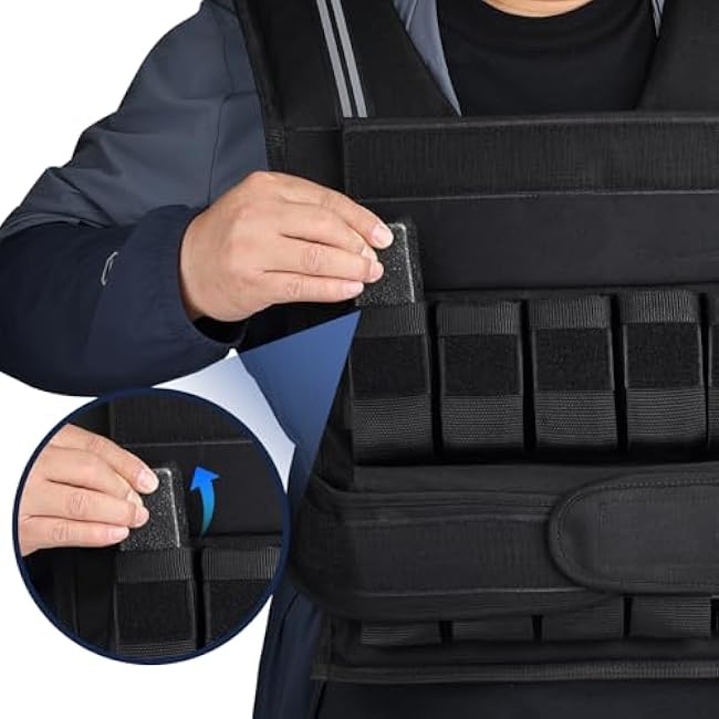 Adjustable Weighted Vest for Men Women with Removable Iron Weights, 24lbs/40lbs Body Weight Vests Adjustable for Running, Training Workout, Jogging, Walking