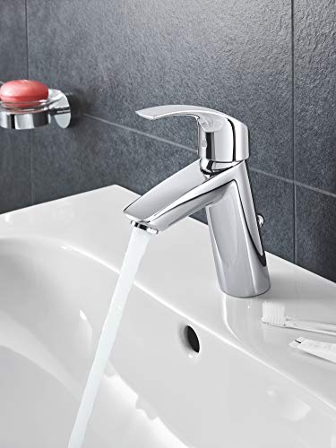 GROHE Eurosmart - Badarmatur Einhand- Waschtischarmatur (M- Auslauf, mit Zugstangen- Auslaufgarnitur) , chrom, 23322001 - Image 7