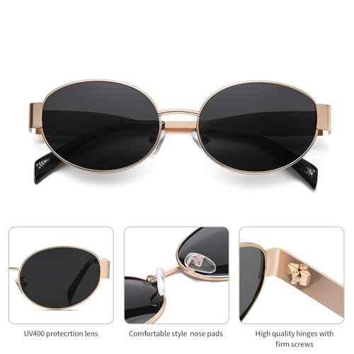 Trendy Classic Oval Sunglasses for Women and Men Fashionable Retro Sun Glasses with UV400 Protection, Style YJ12172