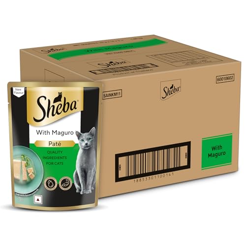 Image of Sheba Pate Adult Wet Cat Food, Maguro, 28 x 70g, Soft Pate Texture, Hydrating Food Crafted Ingredients, Balanced Nutrition for Healthy Cats