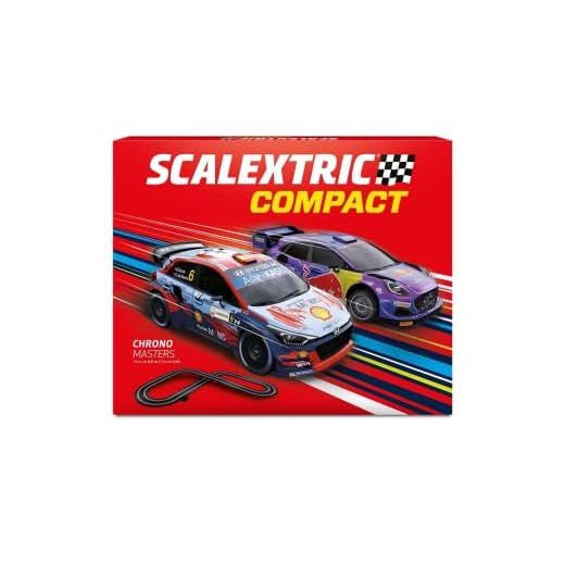 Scalextric - Circuito COMPACT - Pista de Carreras Completa - 2 coches y 2 mandos 1:43 (Chrono Masters)