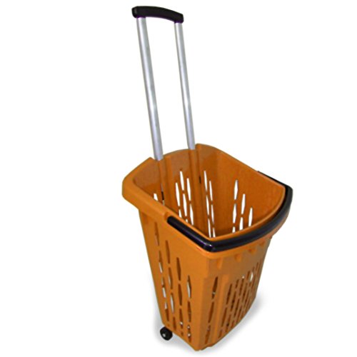 Gerso Trolley pour achats Chariot d´achats Shopper 40 litres différents Couleurs Corbeille d´achats sur Roues Orange Cover