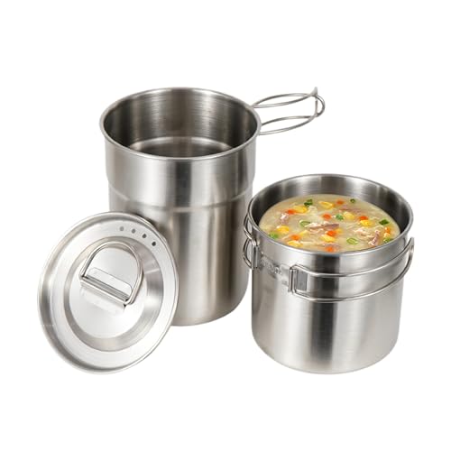 Camping Küche Suise - Edelstahl Wandern Kochset | Outdoor Survival Equipment, Faltbare Lagerung Küchenutensilien für Wandern, Camping und Ra