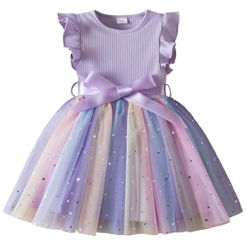 NNJXD Baby Girl Tulle Dress with Stars Cover