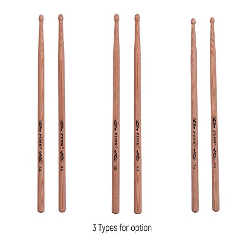 Baqueta Yinhing 5B de madera de Hickory para batería, superficie lisa, volumen bajo, para jóvenes y bandas de rock miniatura 4