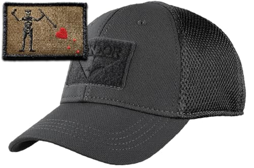 Condor MESH Fitted Tactical Cap Bundle - Blackbeard Coyote - Black Small/Med