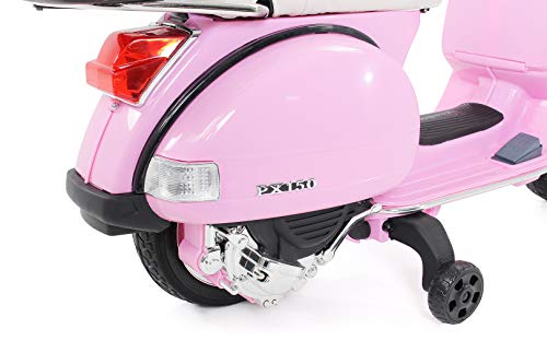 Actionbikes Motors Kinder Elektroroller Vespa PX150 - Lizenziert - 2x18 Watt Motor - Eva Vollgummi Reifen (Pink) - 8