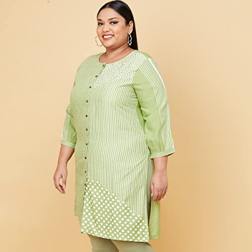 Image of Max Plus Size Women Printed Straight Kurta