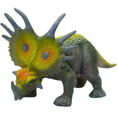 Image of FUNFOB Dinosaur Toy Figure Widtht -17cm Triceratops Dinosaur Toy for Kids & Adults PVC Multicolour | Triceratops Orage Green SML