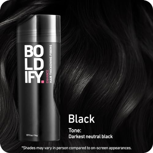 BOLDIFY Hair Fibres (56g) - Fill In Thinning and Fine Hair for an Instantly Fuller Thicker Look - 14 Shades for Women and Men - Black - Image 2