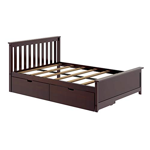 Max & Lily Full Bed, Bed Frame with Headboard For Kids with Storage