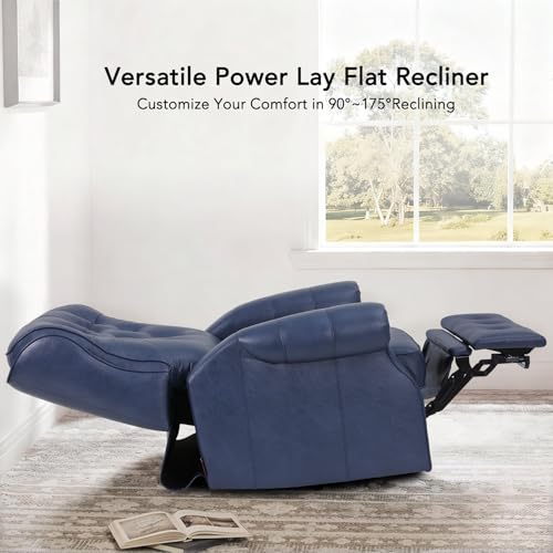 Sillón reclinable diseño ergonómico azul marino miniatura 4