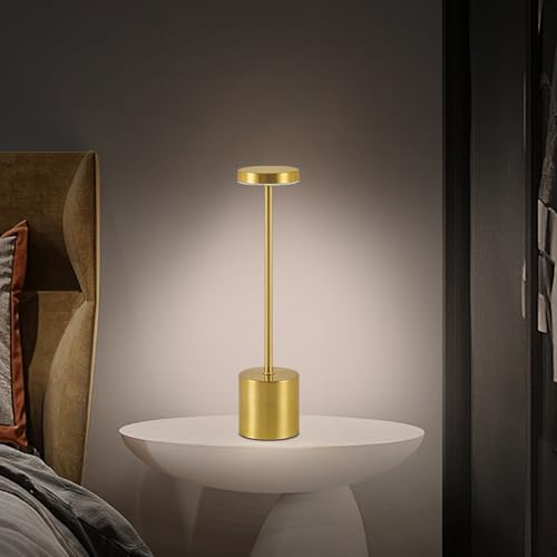 BEMMY Luminária de Mesa,Luminária Abajur Mesa Led Dimerizável Sem Fio Recarregável, Toque Candeeiro