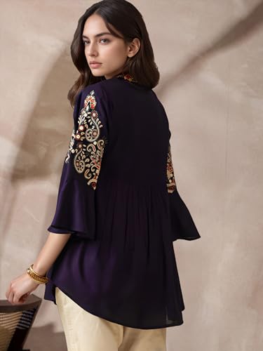 Image of Bee M Pee Designer Rayon Paisley Regular Short Kurti for Women Tunics Latest