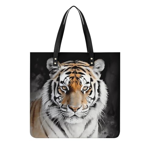 YJWANDL Sacola Tiger2 Bolsas de ombro e bolsas de mão com fecho magnético superior para escritório, compras e viagens, estilo, 39 x 39 cm, estilo, 39 x 39 cm
