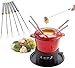 NC Tenedor para Parrilla de Acero Inoxidable Tenedor para Fondue - Tenedores para Fondue de 6 Piezas con Mango, Inoxidable para Fondue, Pinchos para Fondue de 24 cm de Longitud, Color Aleatorio