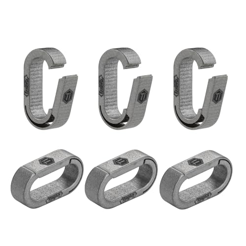 KeyUnity Titanium Quick Release Key Rings - 6-Pack Mini Split Key Organiser for Carabiner, Car & Home Keys (KA41SW)
